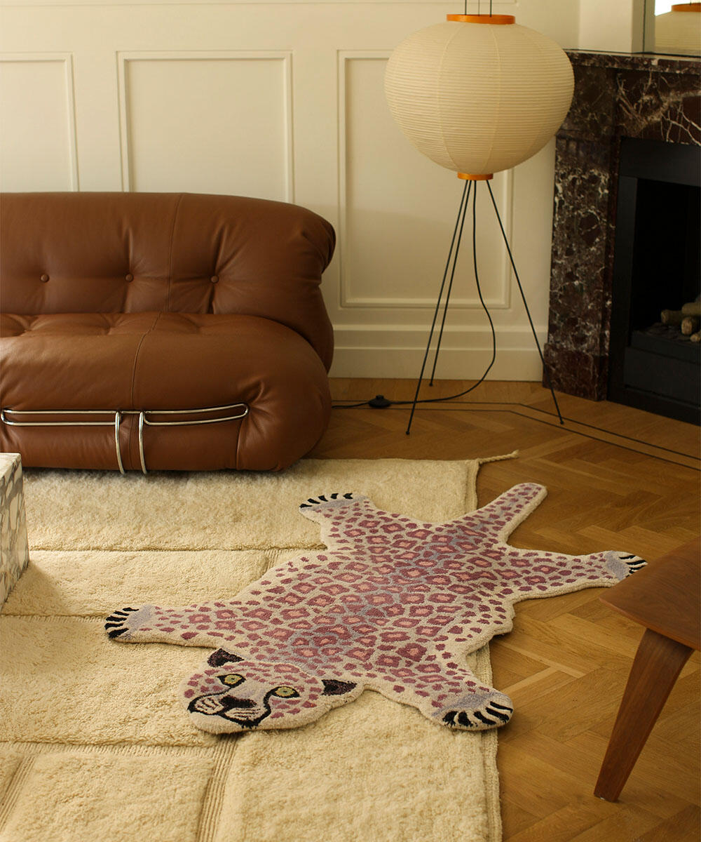 Lilly Leopard gulvtæppe, Large - lilla